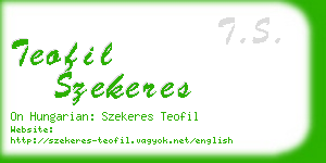 teofil szekeres business card